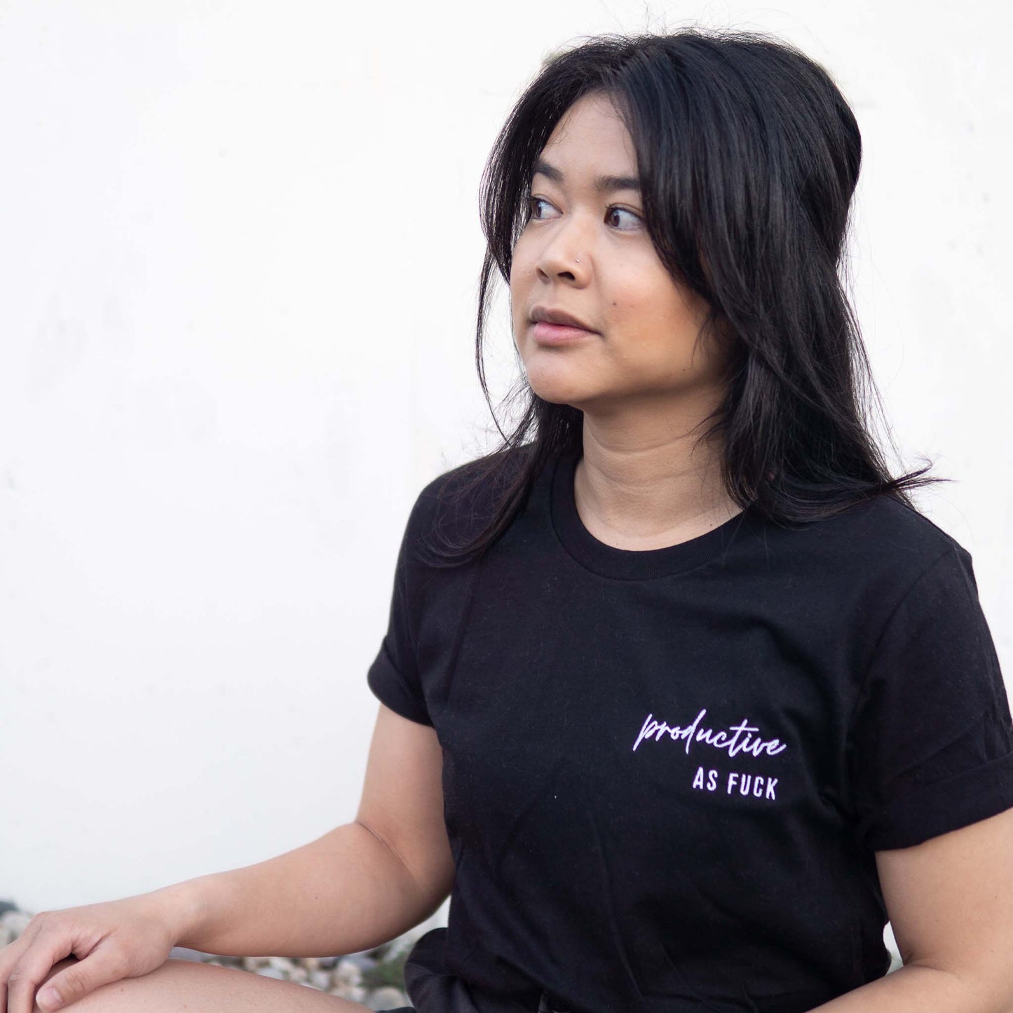 Productive as Fuck Embroidered Shirt