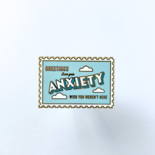 Anxiety Stamp Enamel Pin