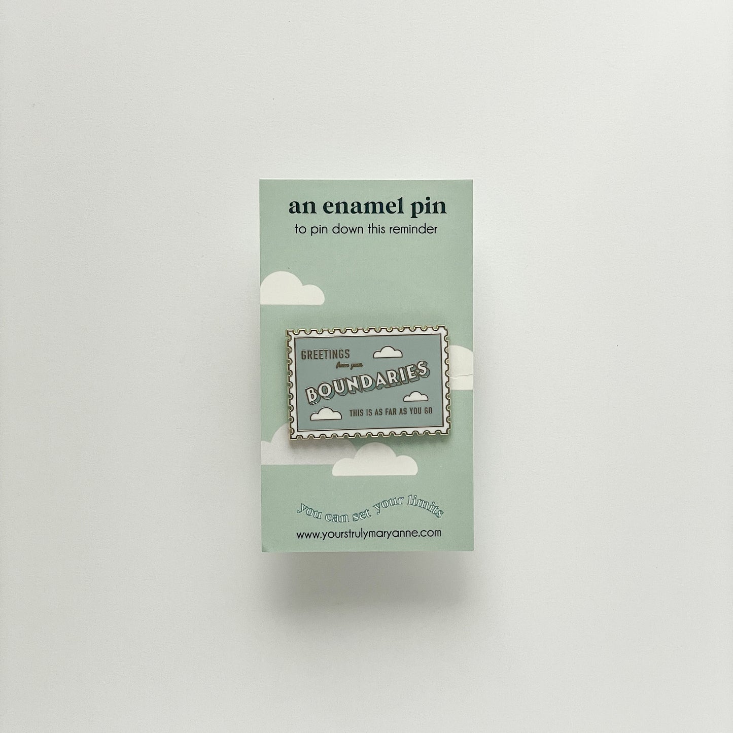 Boundaries Stamp Enamel Pin