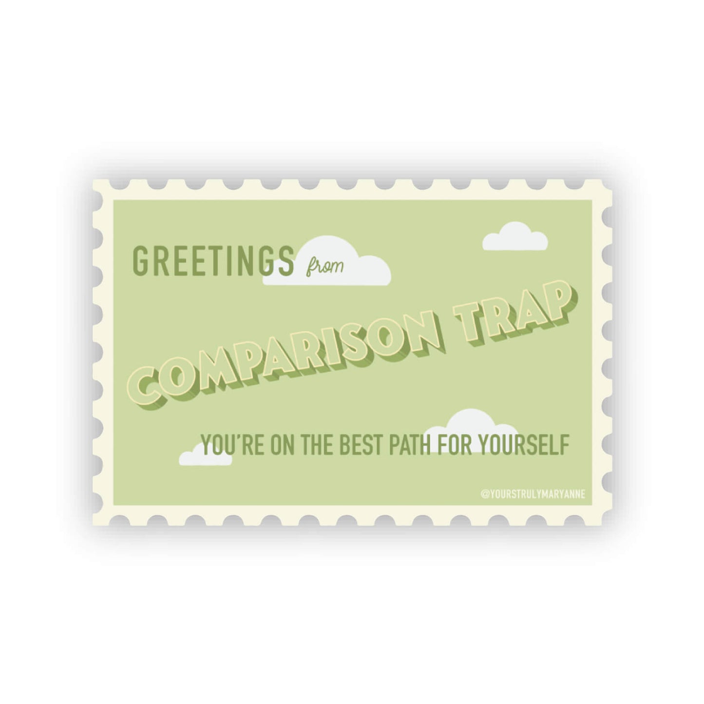Comparison Trap Stamp Sticker