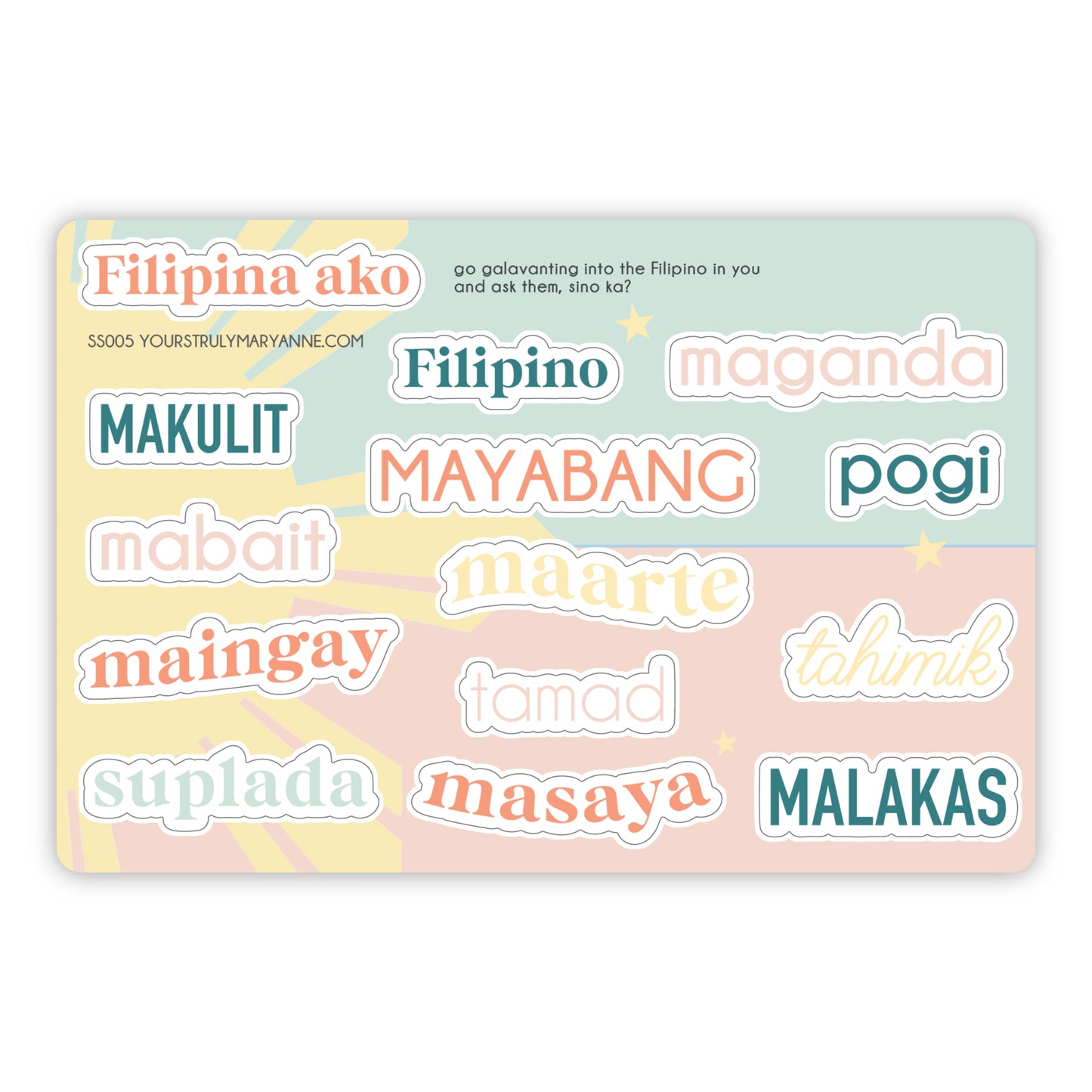 Filipino Ako Sticker Sheet
