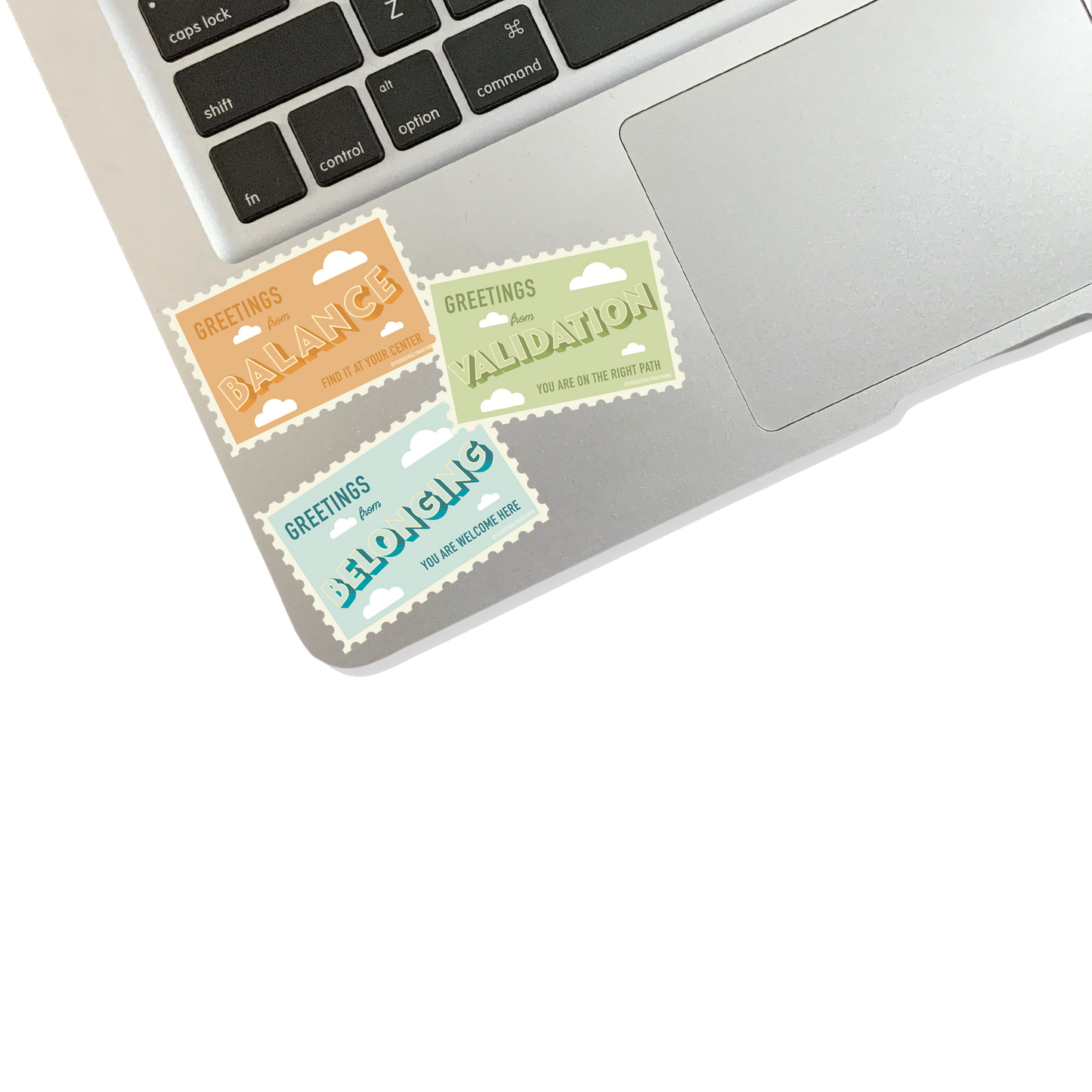 Set of 6 Stamp Stickers to Find the Right Path