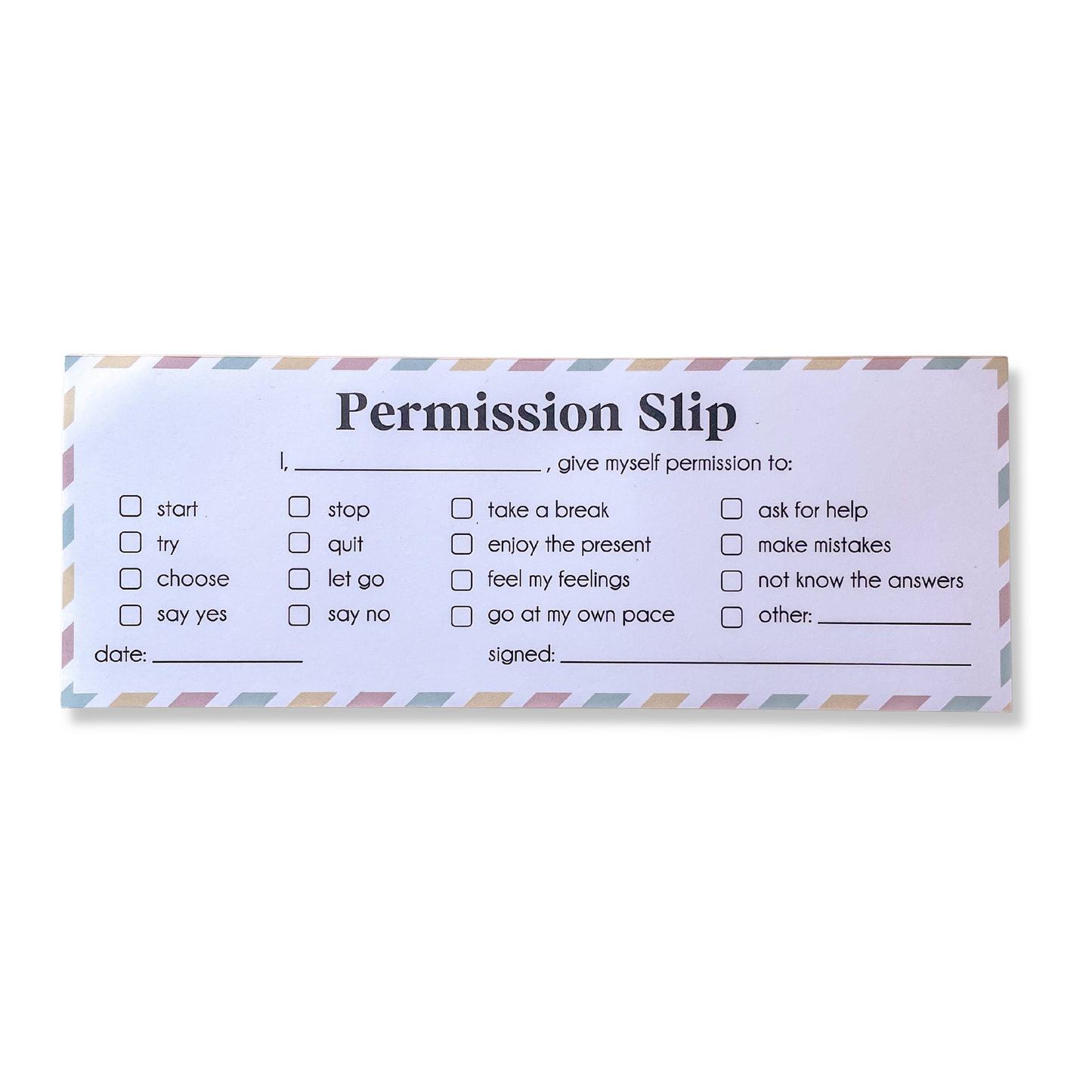 Permission Slip Notepad