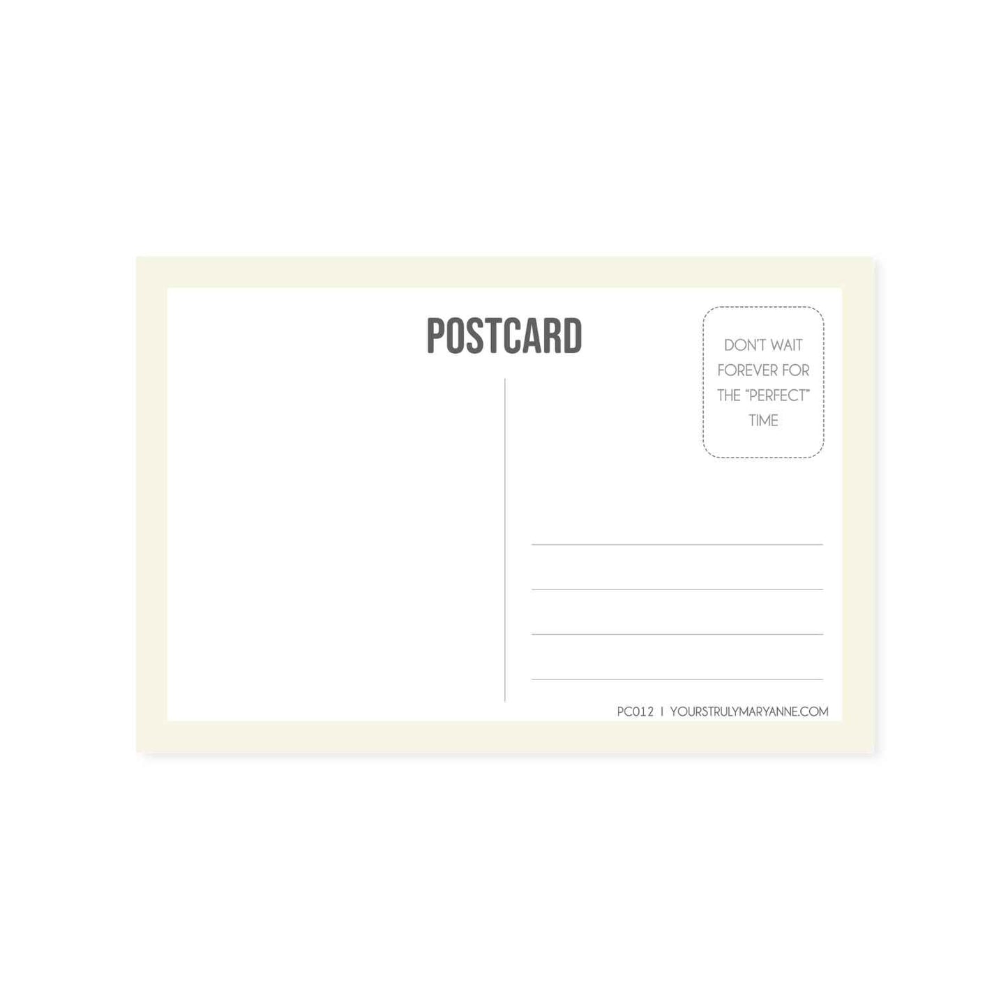 Perfectionism Postcard