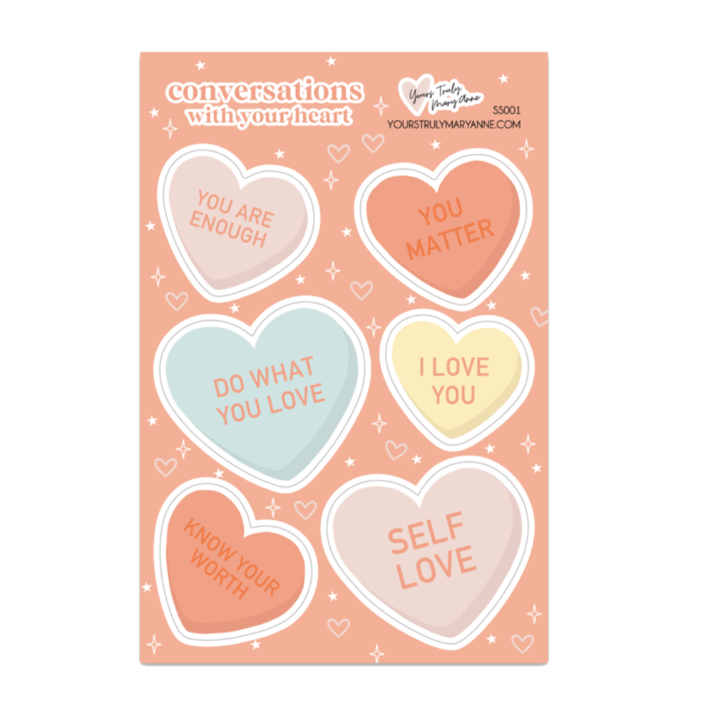 Heart Conversations Sticker Sheet