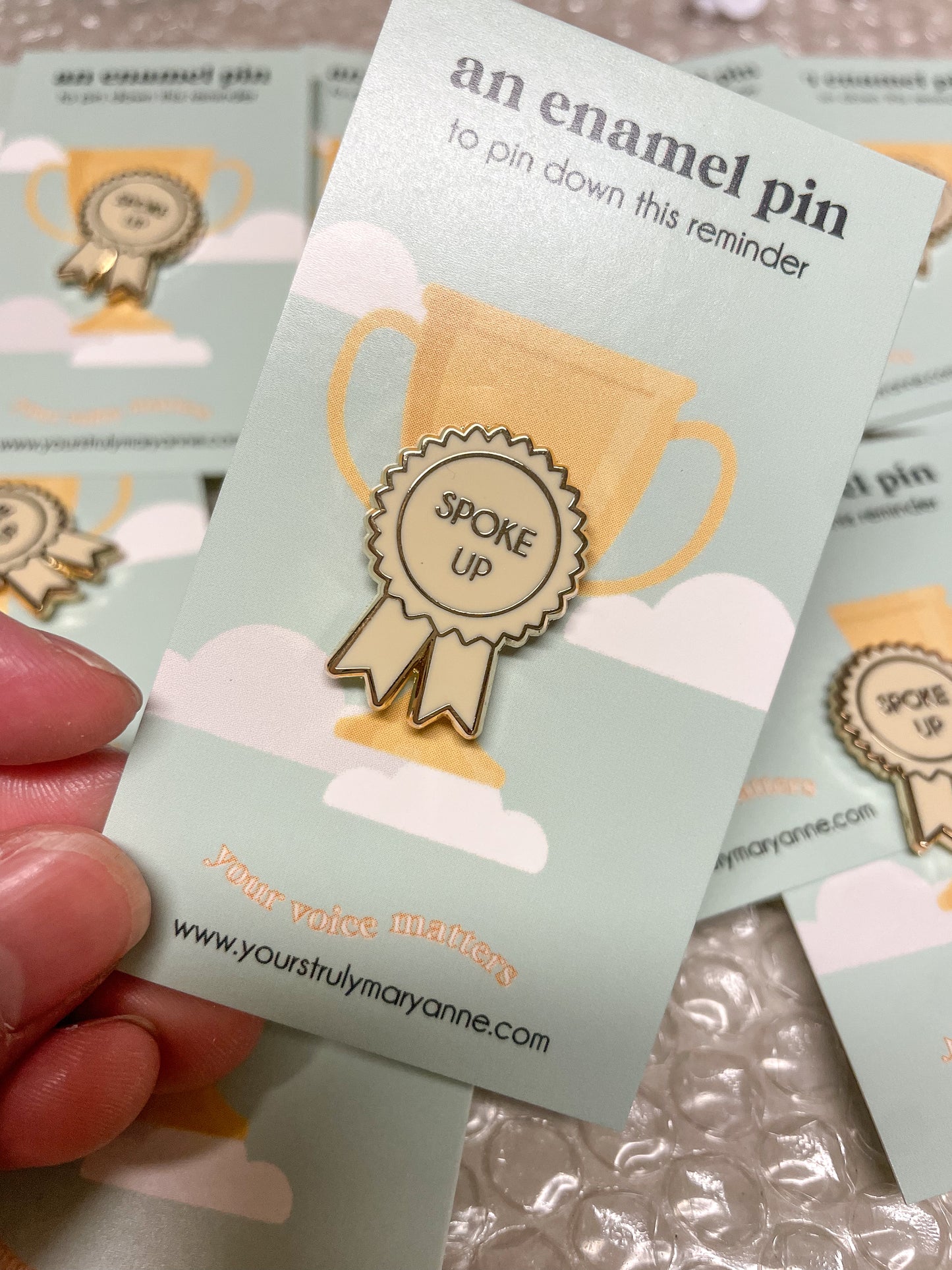 Spoke Up Award Enamel Pin