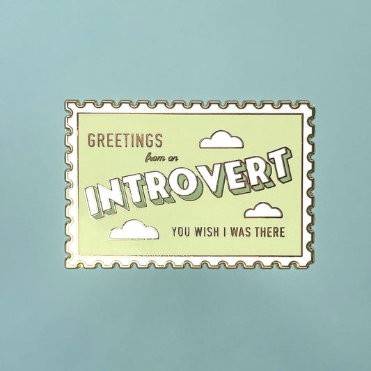 Introvert Stamp Enamel Pin
