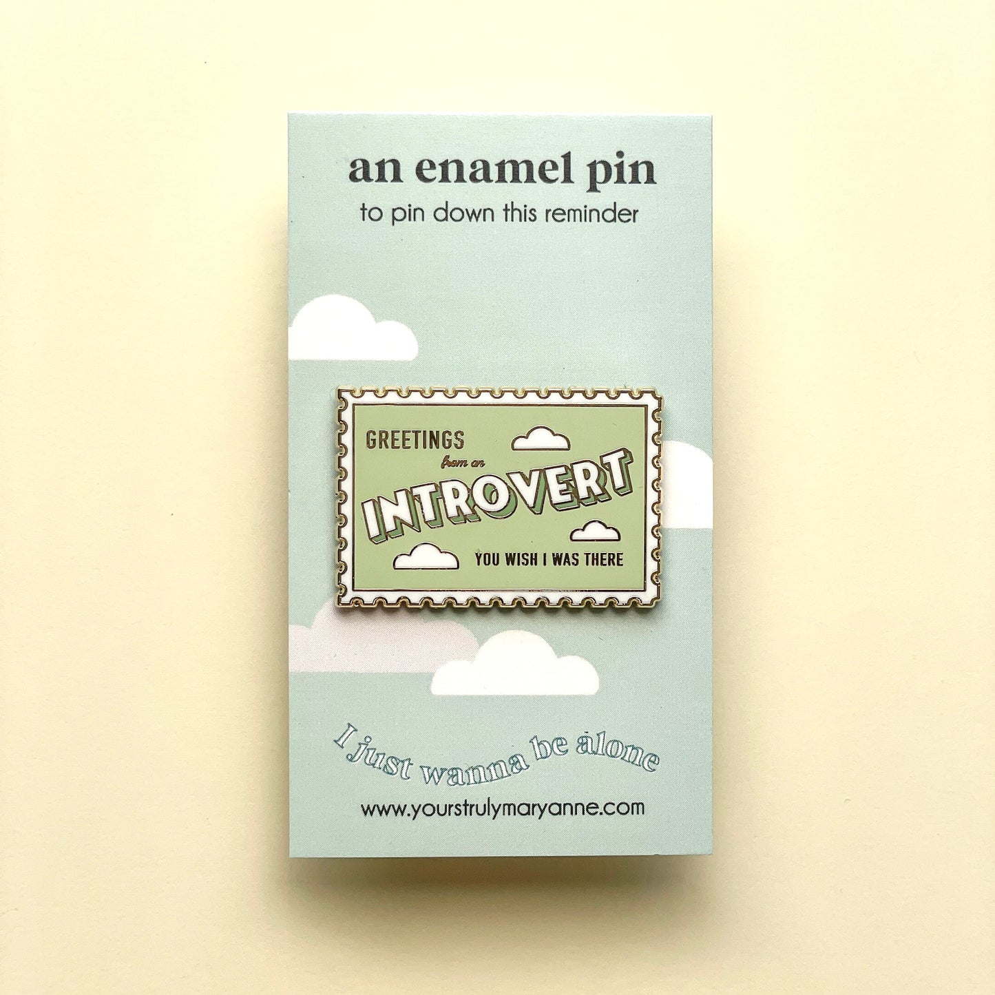 Introvert Stamp Enamel Pin