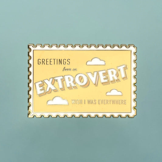 Extrovert Stamp Enamel Pin
