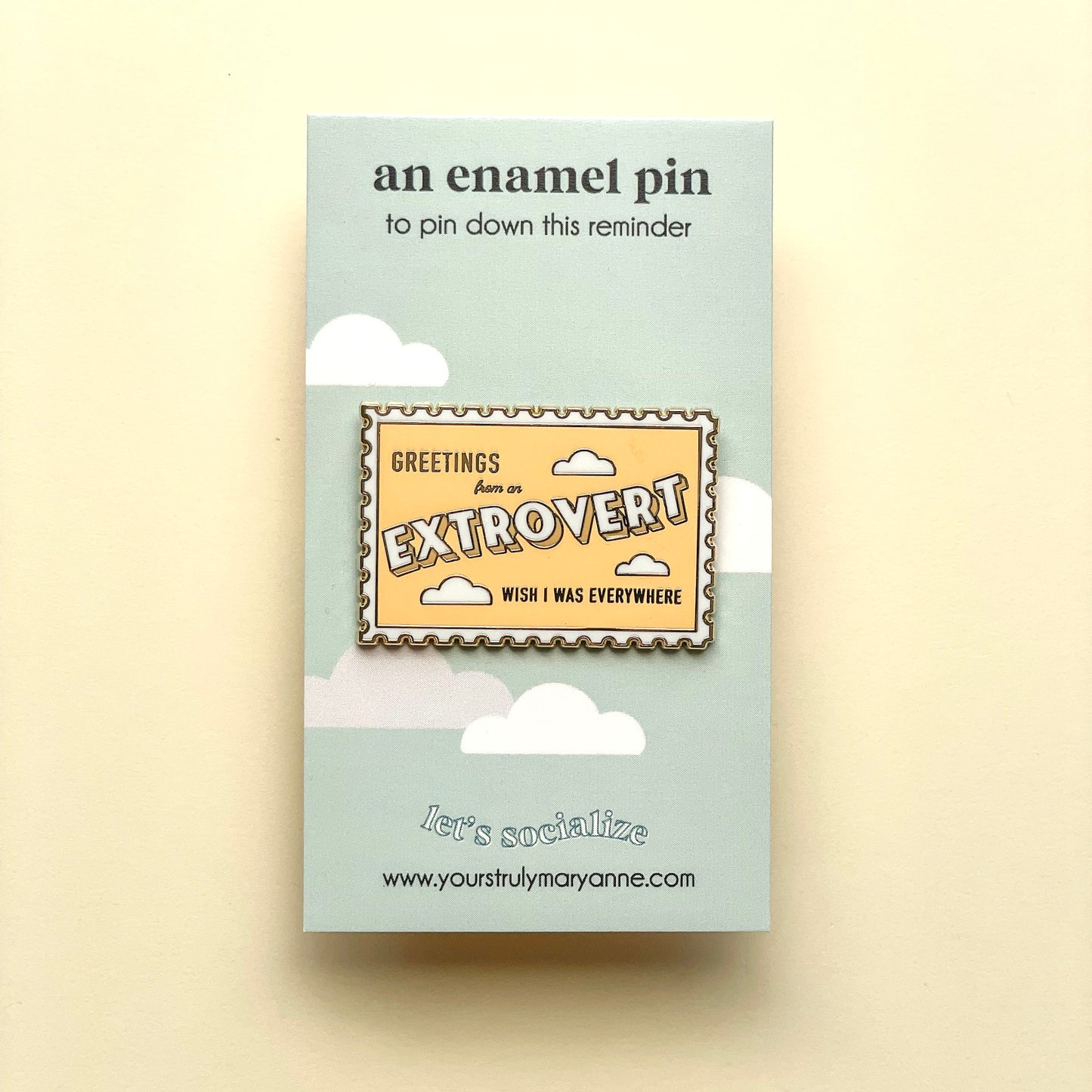 Extrovert Stamp Enamel Pin