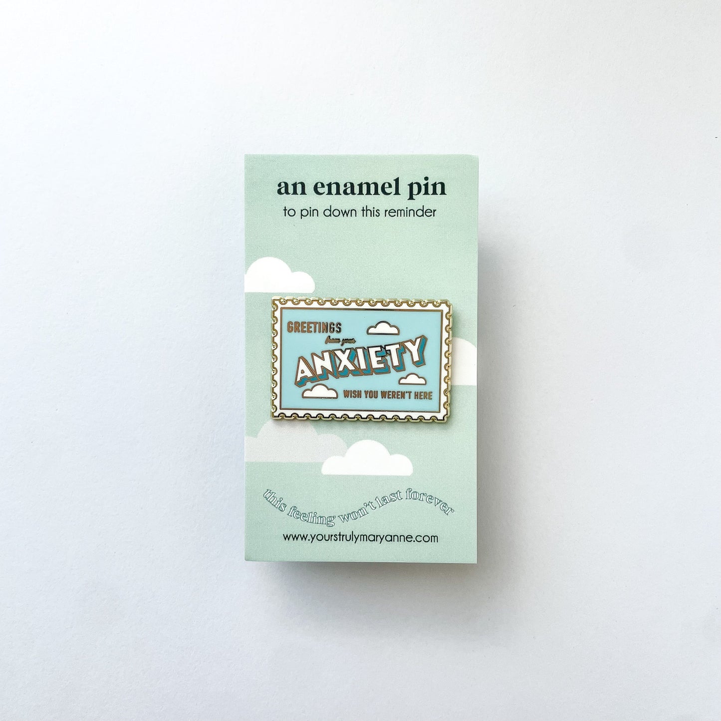 Anxiety Stamp Enamel Pin