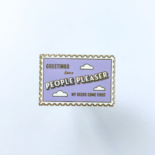 People Pleaser Stamp Enamel Pin