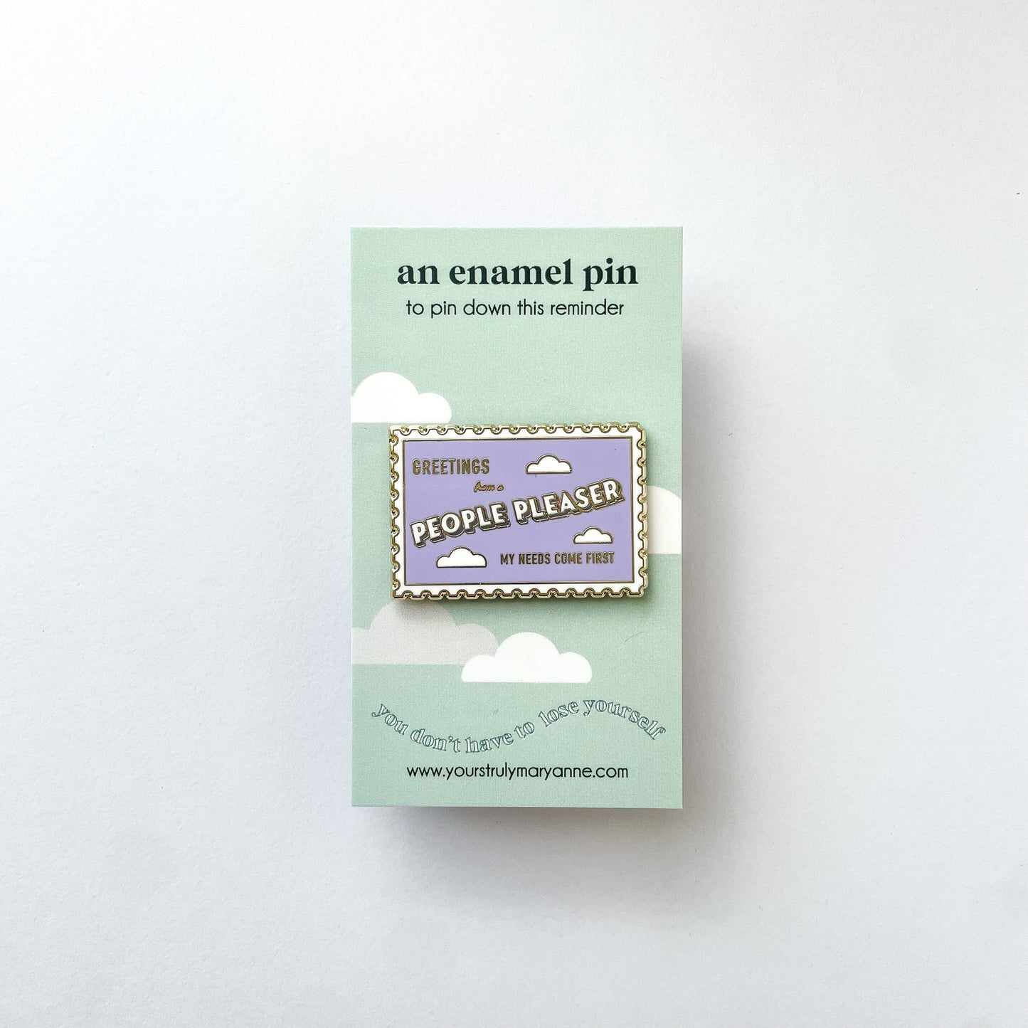 People Pleaser Stamp Enamel Pin