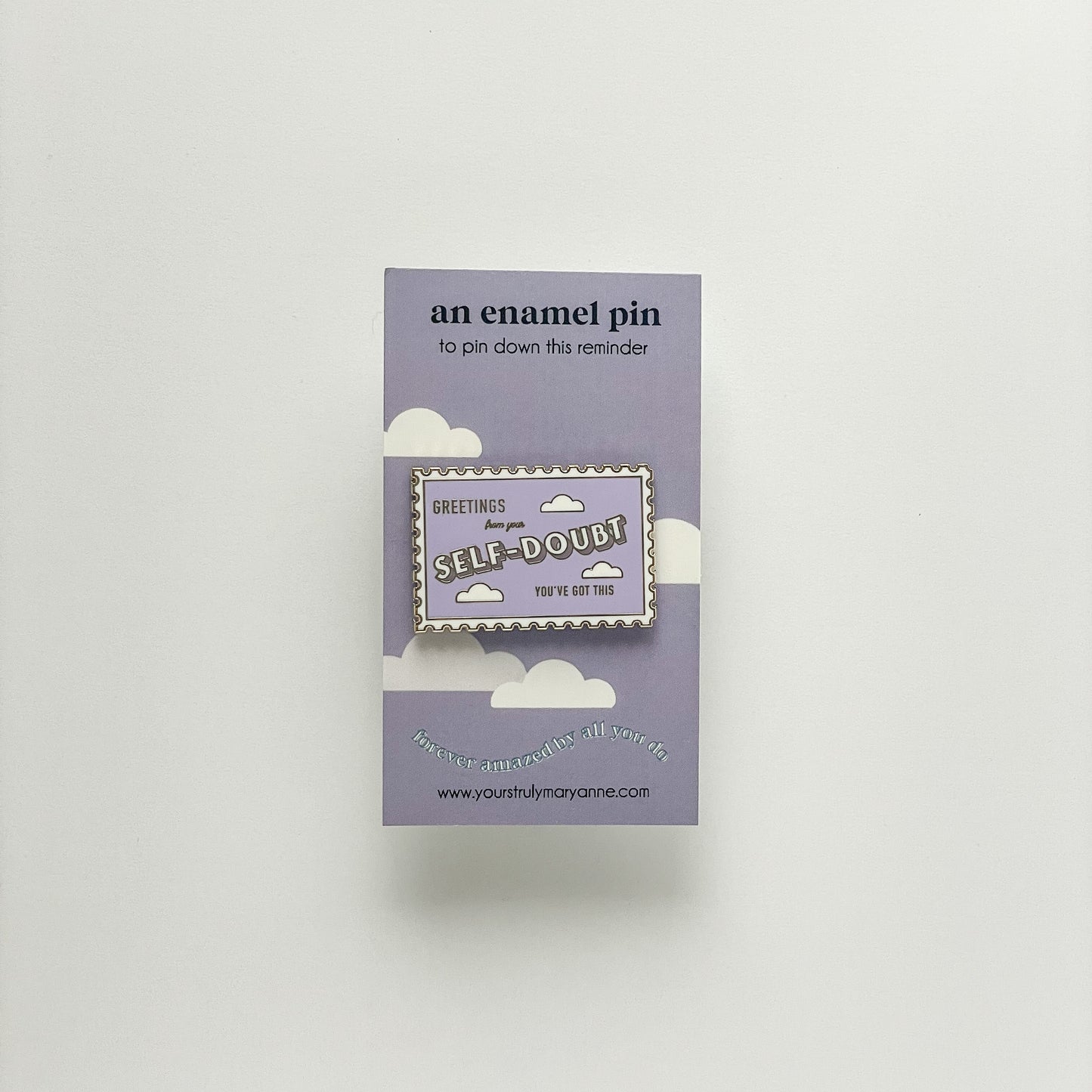 Self-Doubt Stamp Enamel Pin