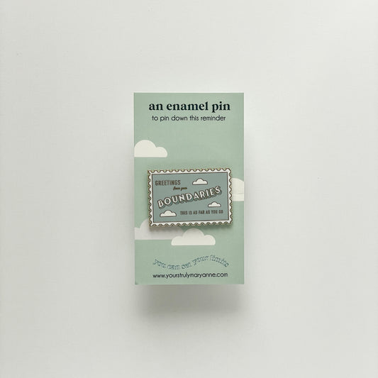 Boundaries Stamp Enamel Pin