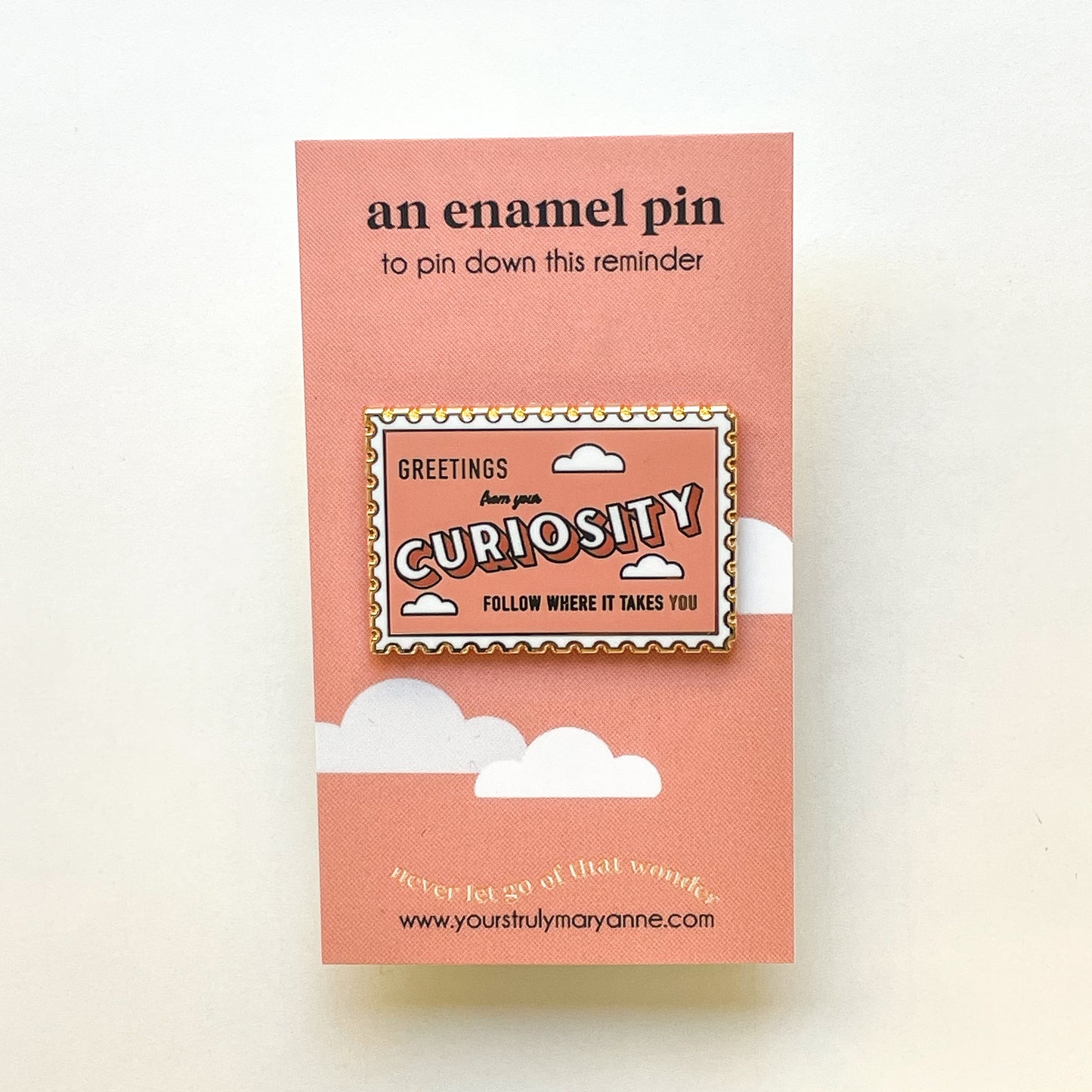 Curiosity Stamp Enamel Pin