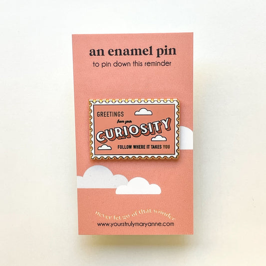 Curiosity Stamp Enamel Pin