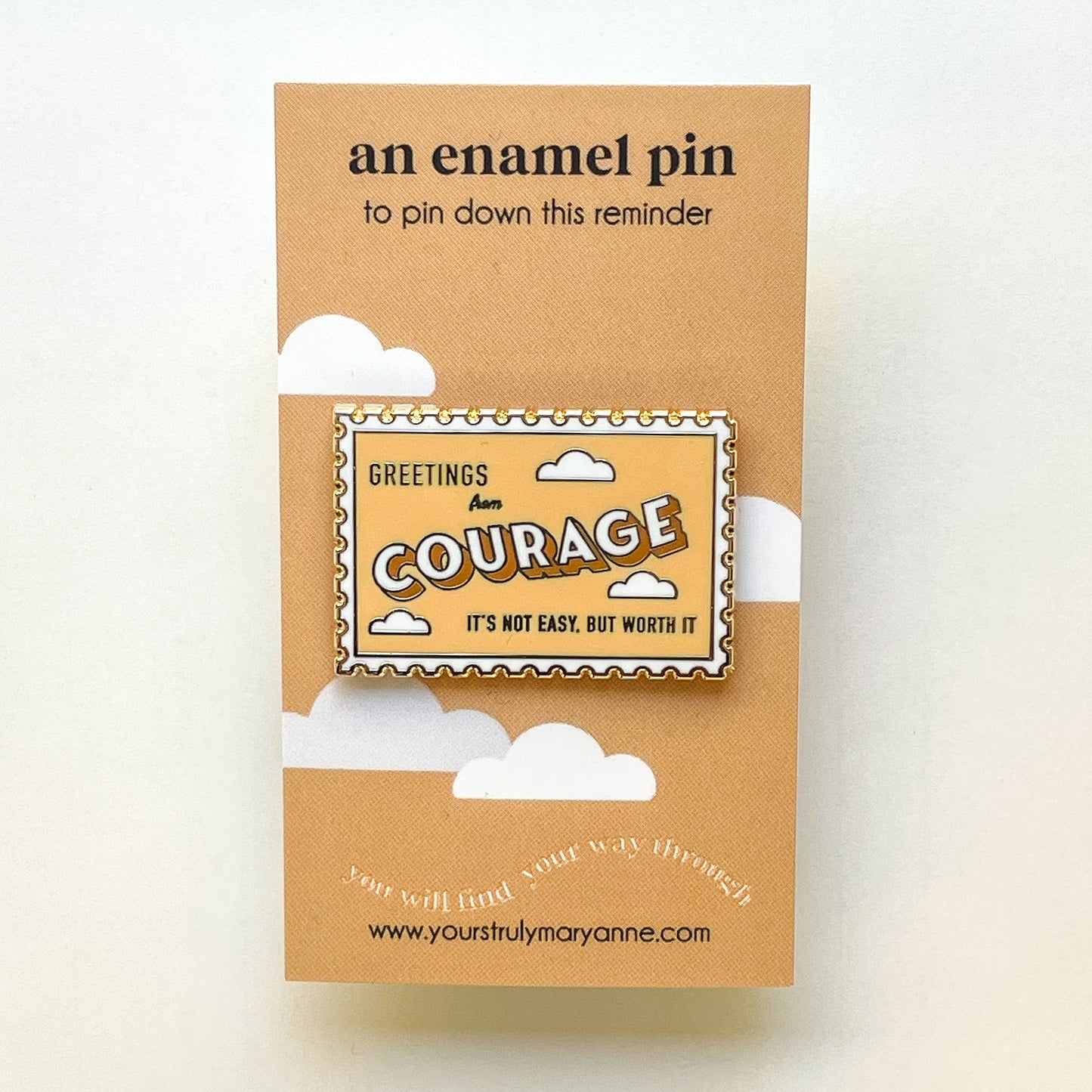 Courage Stamp Enamel Pin