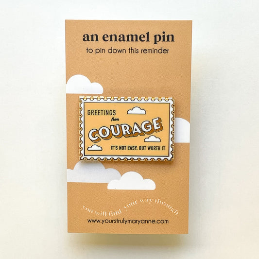 Courage Stamp Enamel Pin