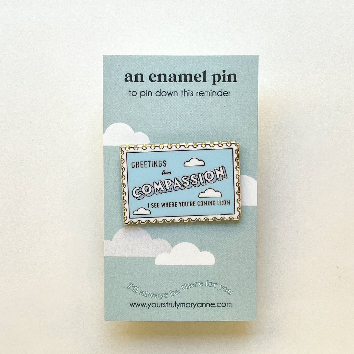 Compassion Stamp Enamel Pin