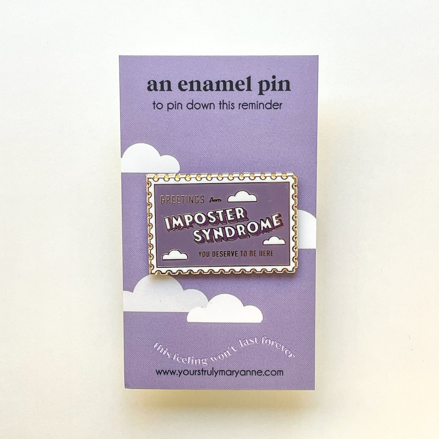 Imposter Syndrome Stamp Enamel Pin
