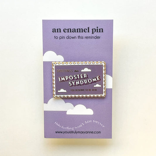 Imposter Syndrome Stamp Enamel Pin