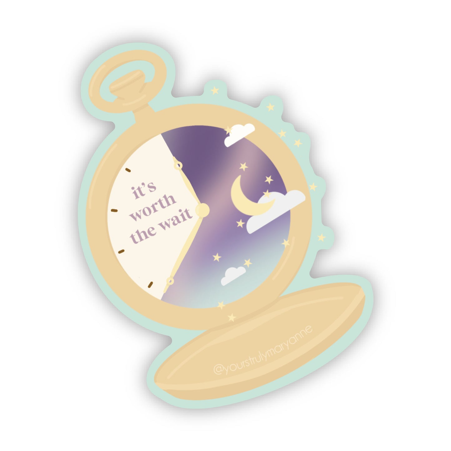Worth the Wait Pocket Watch Sticker