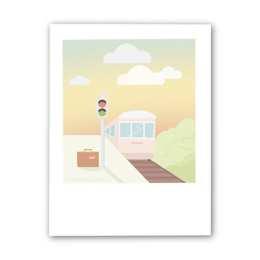Train Journey Polaroid Sticker