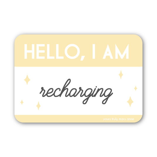 Hello, I am Recharging Sticker