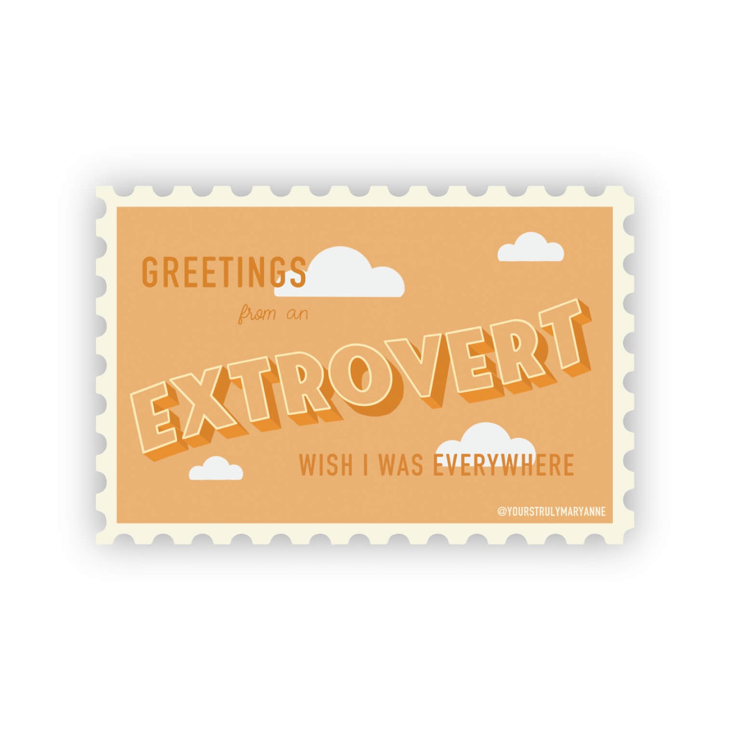 Extrovert Stamp Sticker