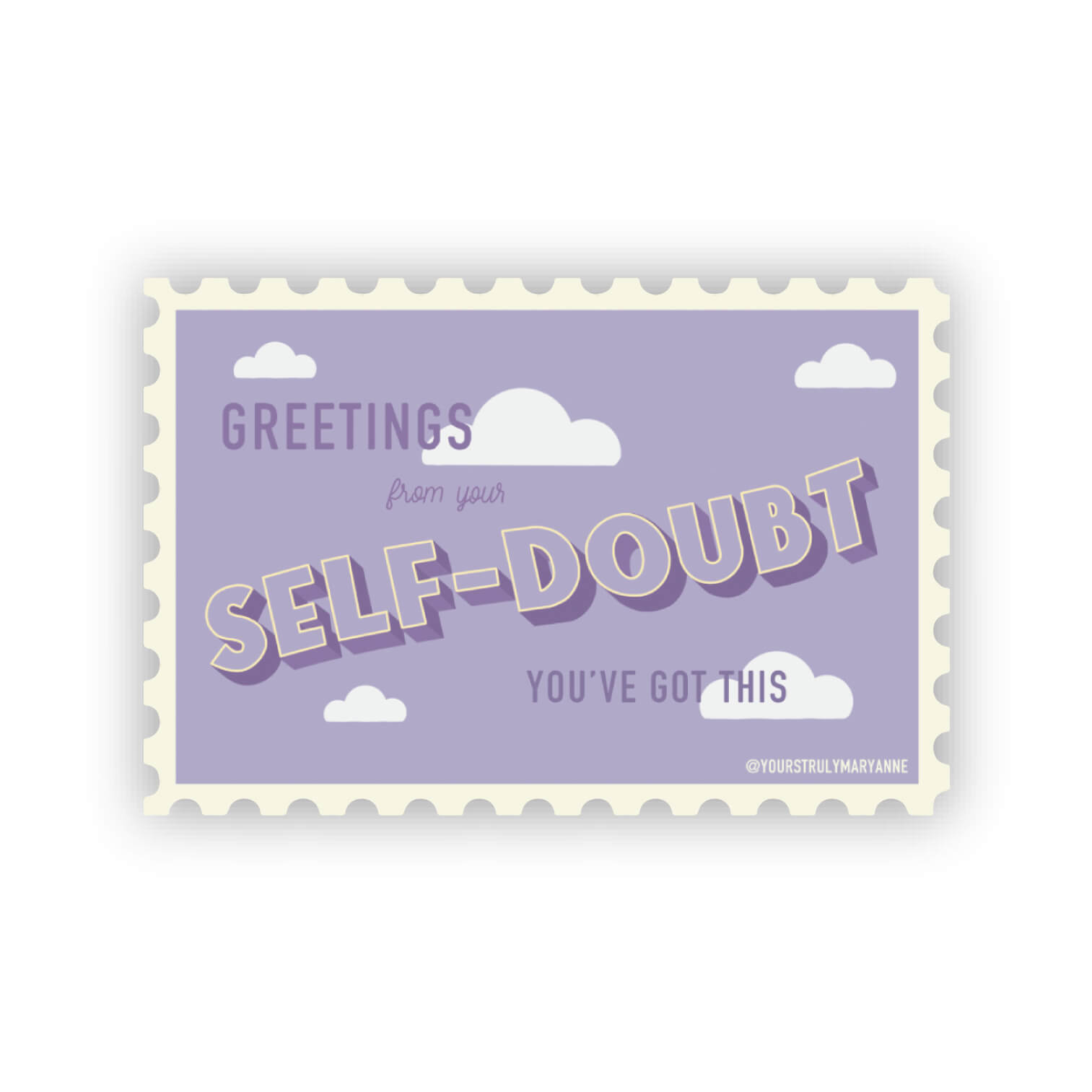 X Doubt Sticker Self-Doubt Stamp Sticker – Yours Truly, Mary Anne