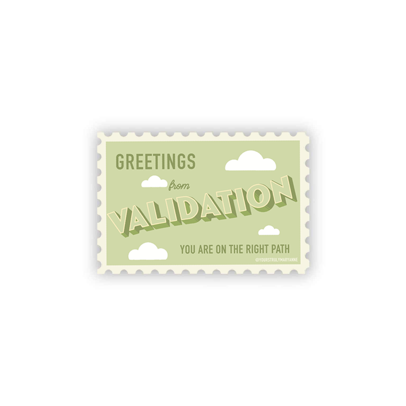 Validation Stamp Sticker – Yours Truly, Mary Anne
