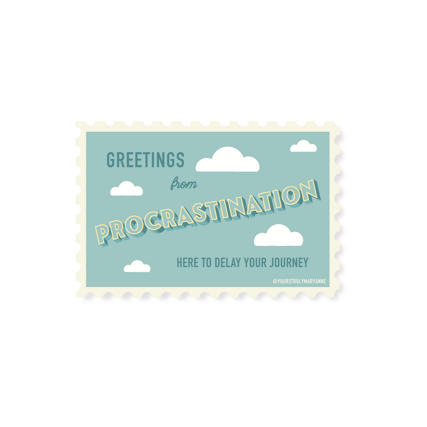 Procrastination Stamp Sticker