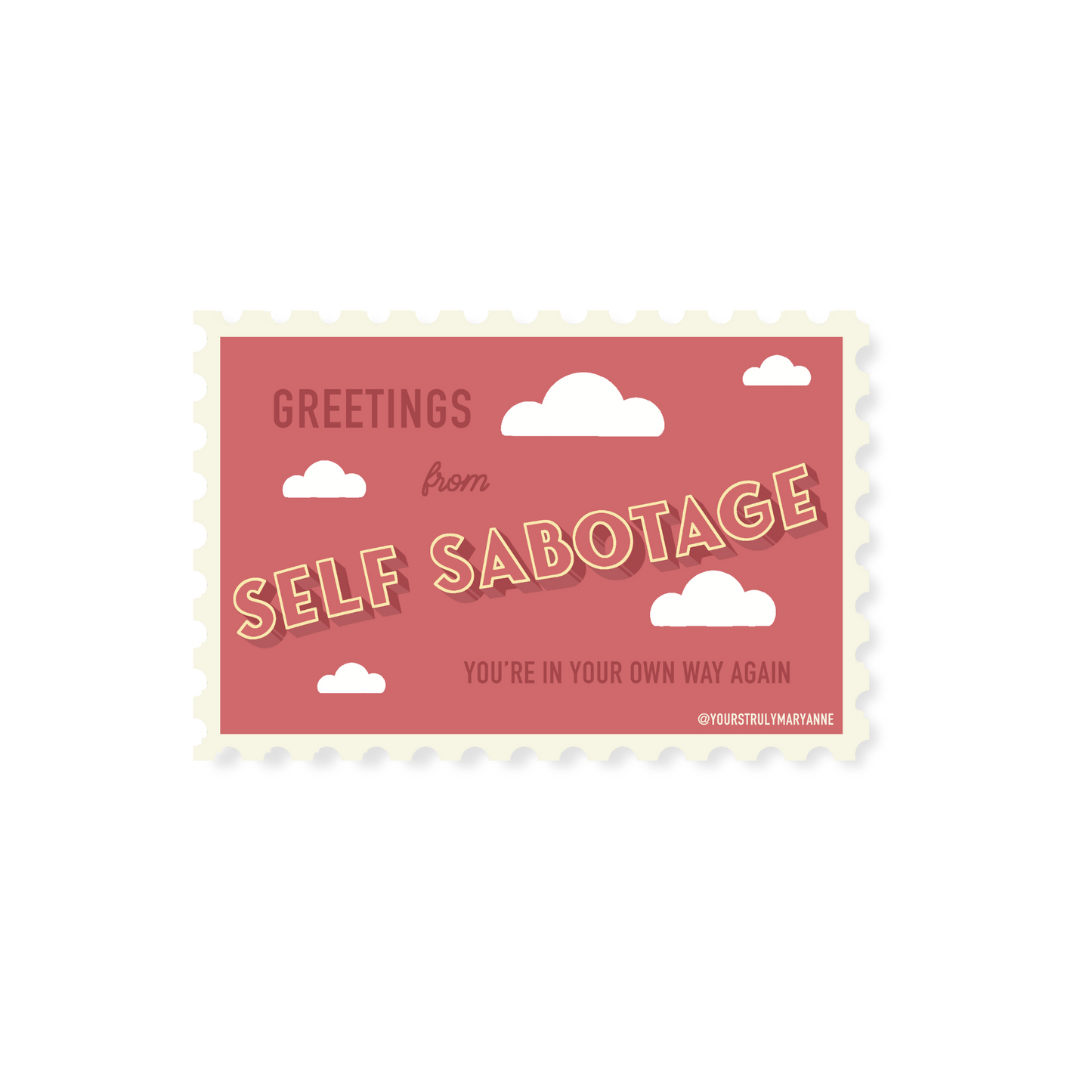 Self Sabotage Stamp Sticker