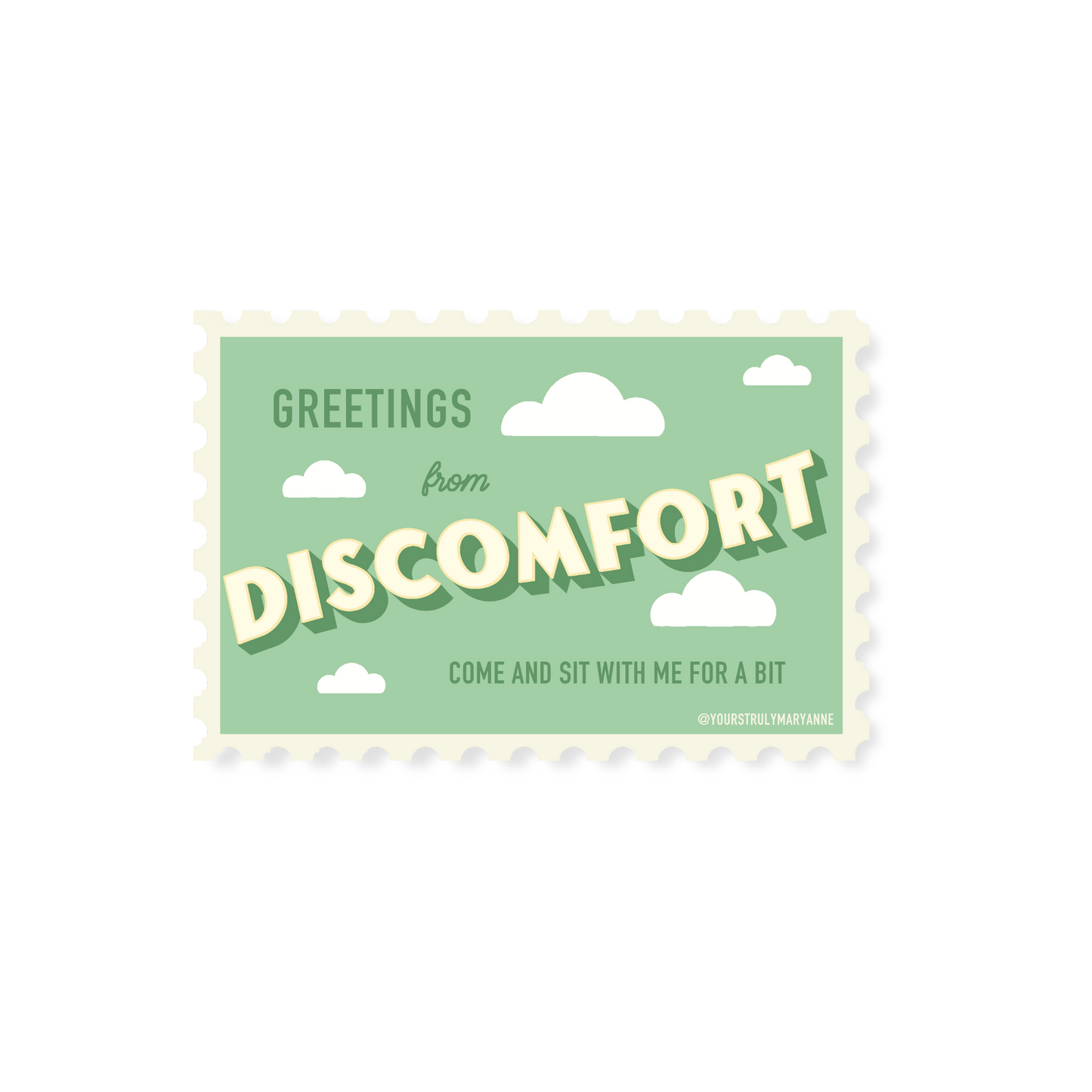 Discomfort Stamp Sticker