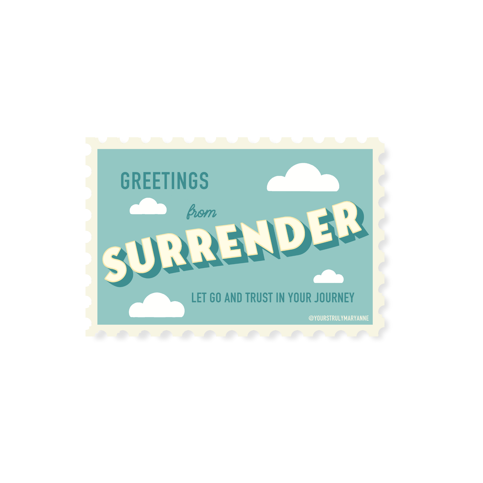 Surrender Meme Sticker Surrender Stamp Sticker β Yours Truly, Mary Anne