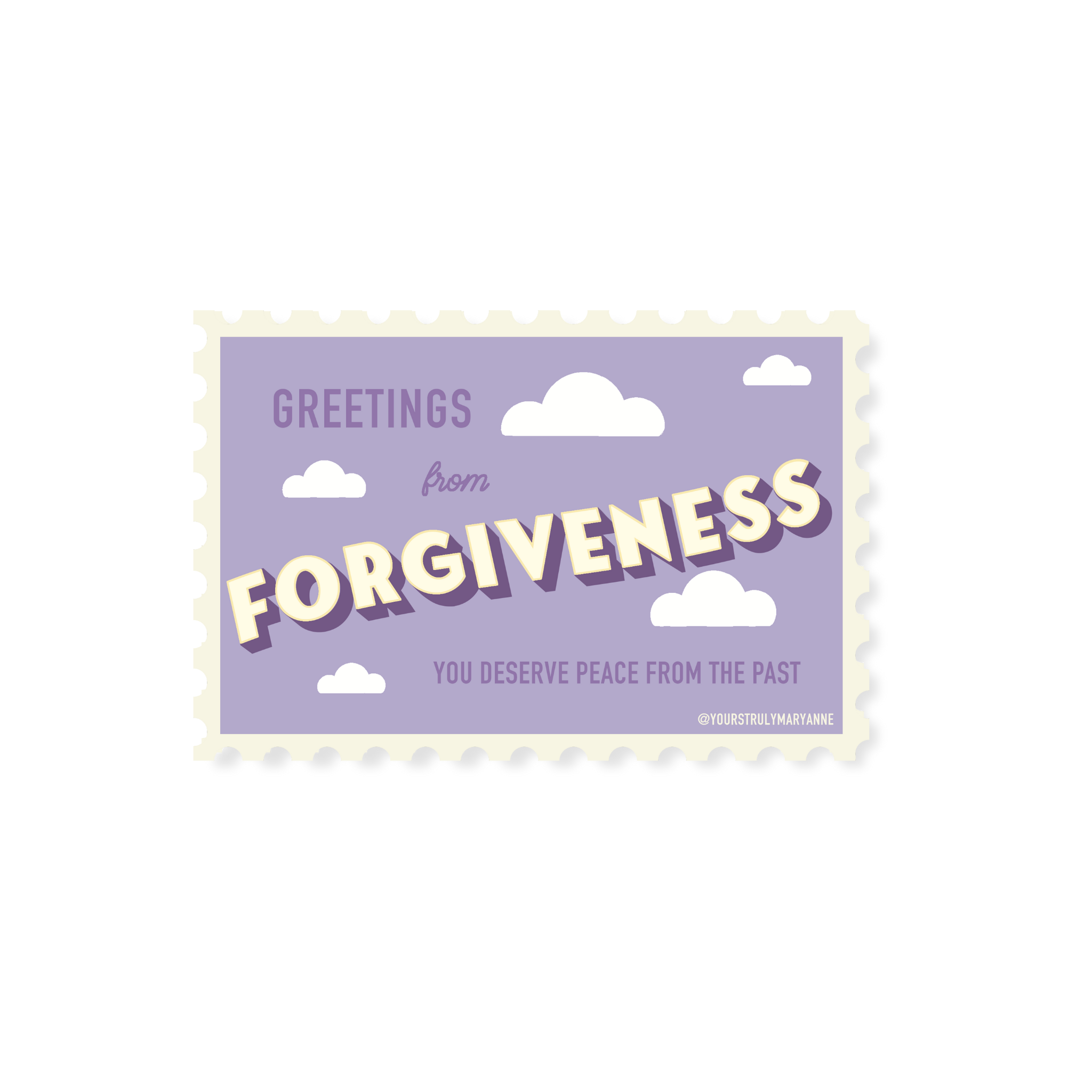 Forgiven Sticker Forgiveness Stamp Sticker – Yours Truly, Mary Anne