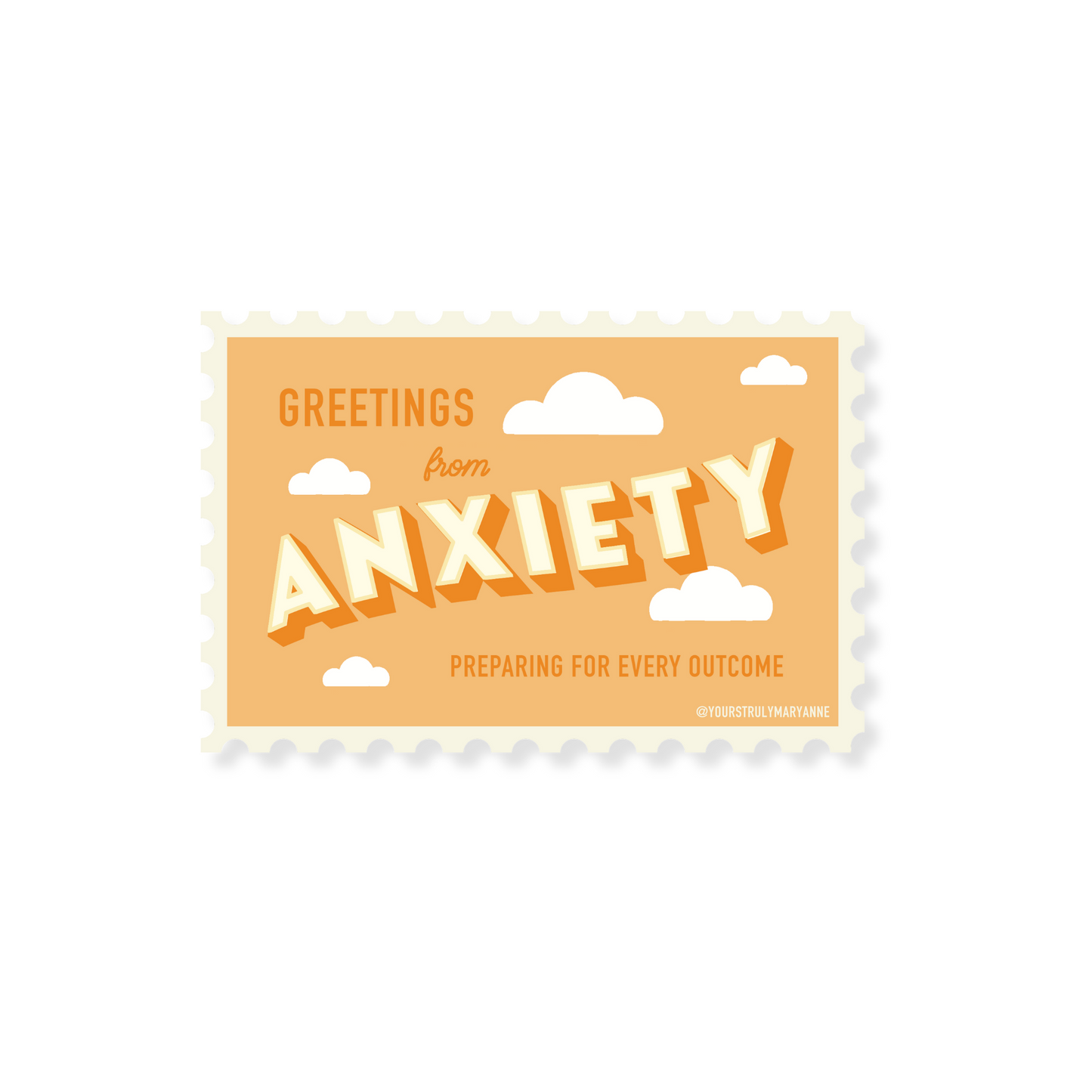 Anxiety from the Inside Out Stamp Sticker