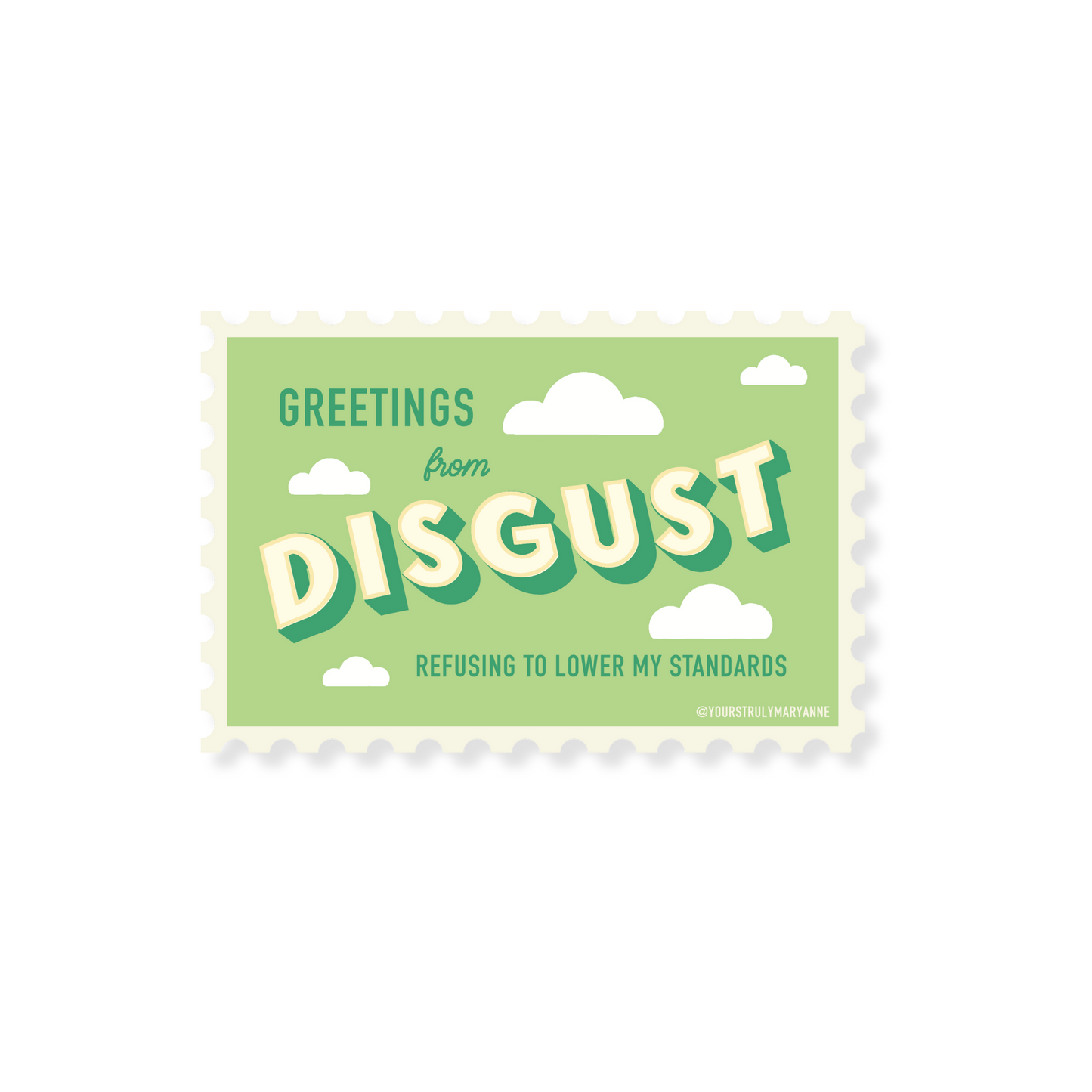 Disgust from the Inside Out Stamp Sticker