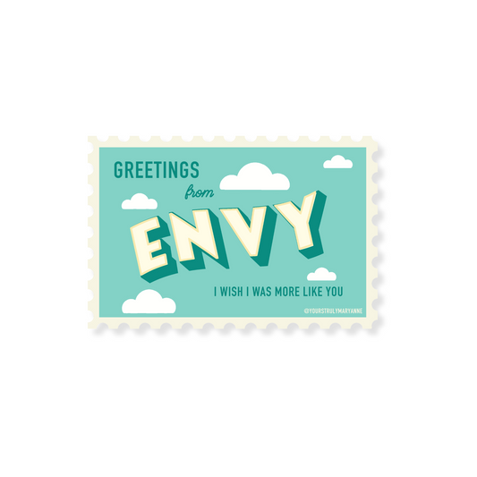 Envy from the Inside Out Stamp Sticker