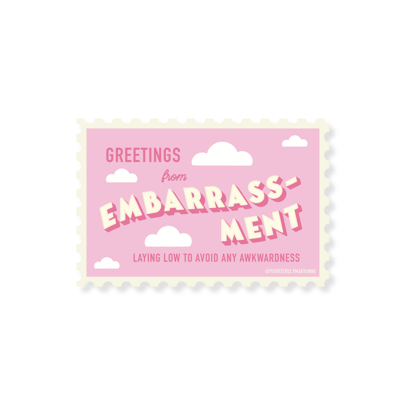 Embarrassment from the Inside Out Stamp Sticker