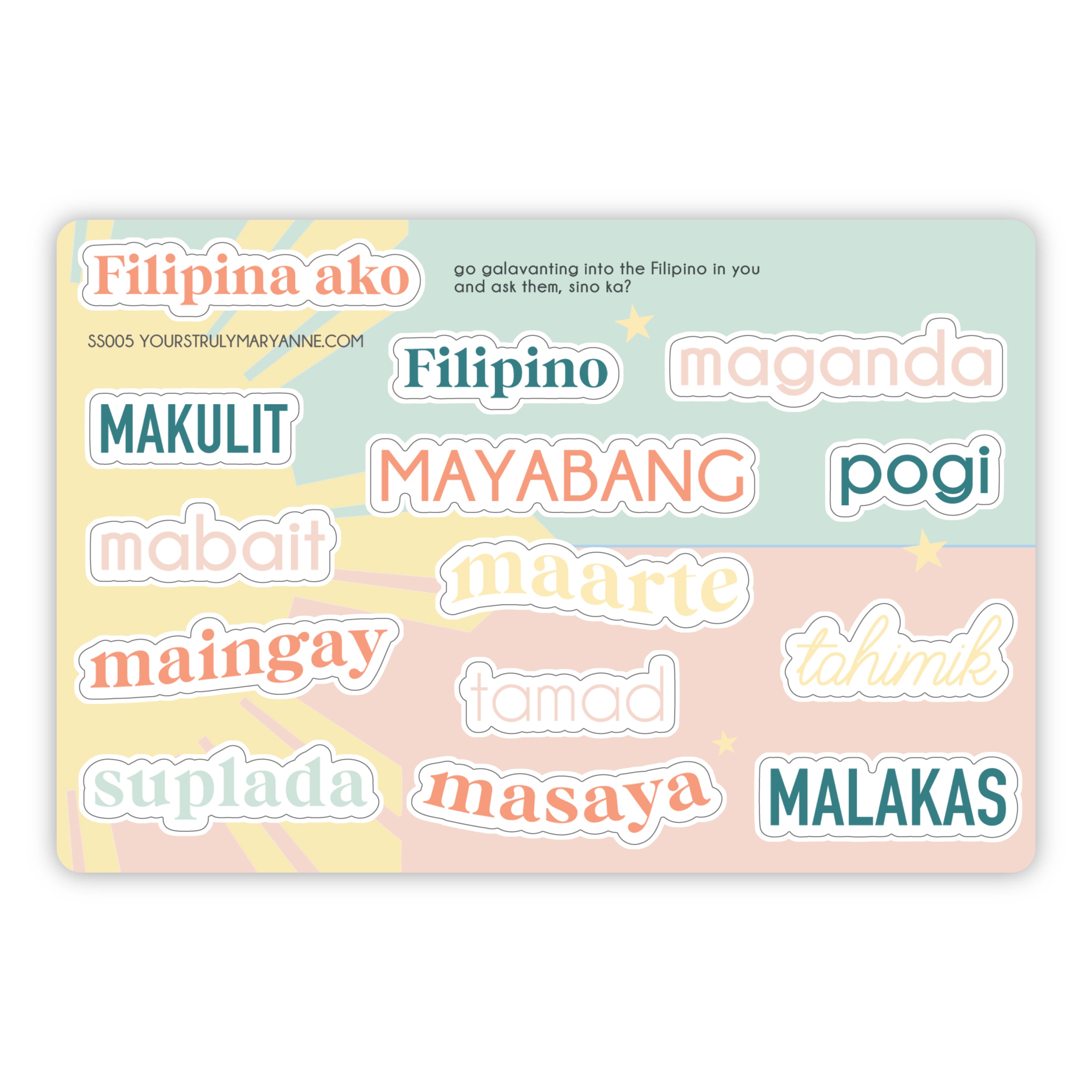 Filipino Ako Sticker Sheet – Yours Truly, Mary Anne