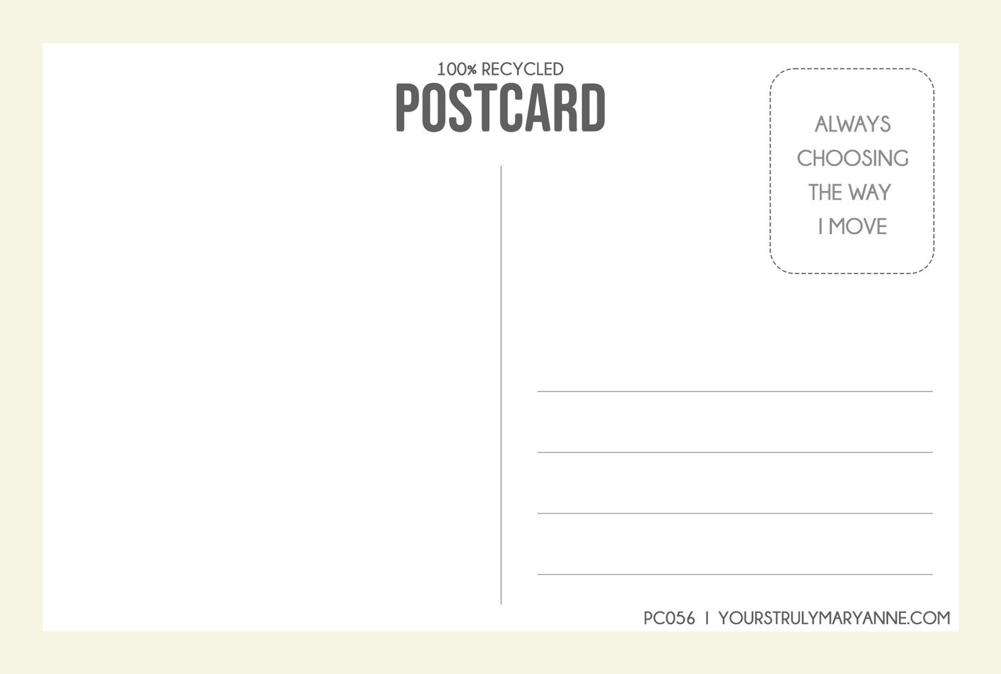 Intention Postcard