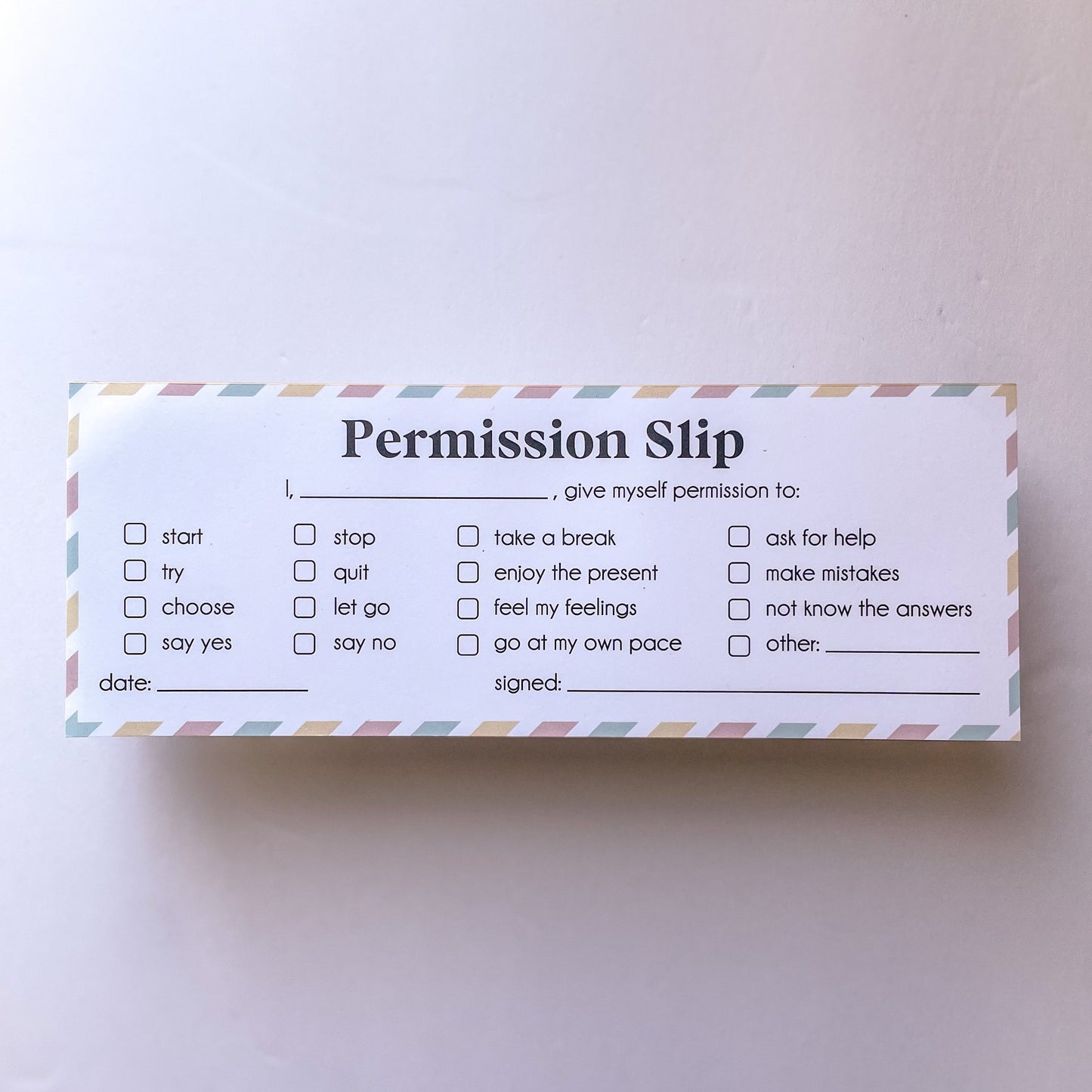 Permission Slip Notepad