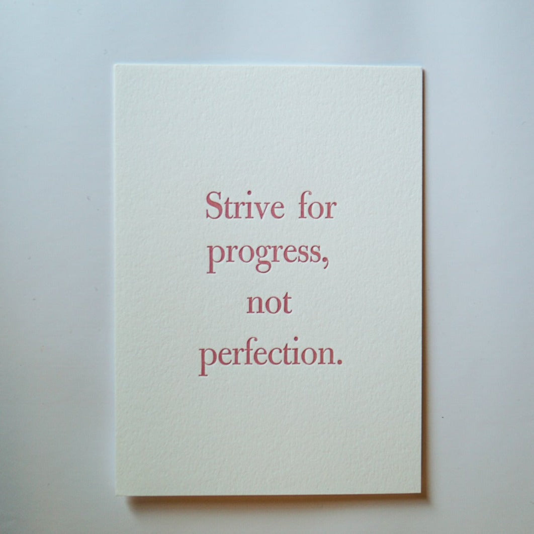 Progress, Not Perfection 5"x7" Letterpress Print